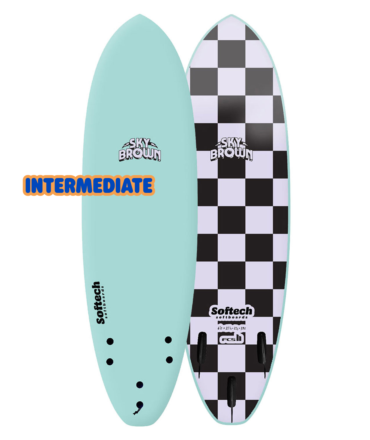 Softech 6'6ft ファンボード 3フィン ブルー